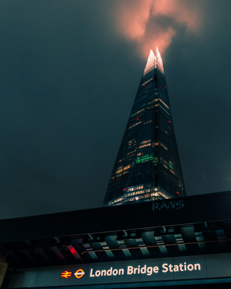 Light reflecting off the cloud, The Shard, London, UK.